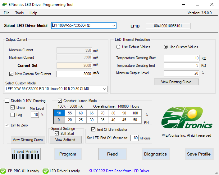 EP Interface Programming Tool Screen Shot